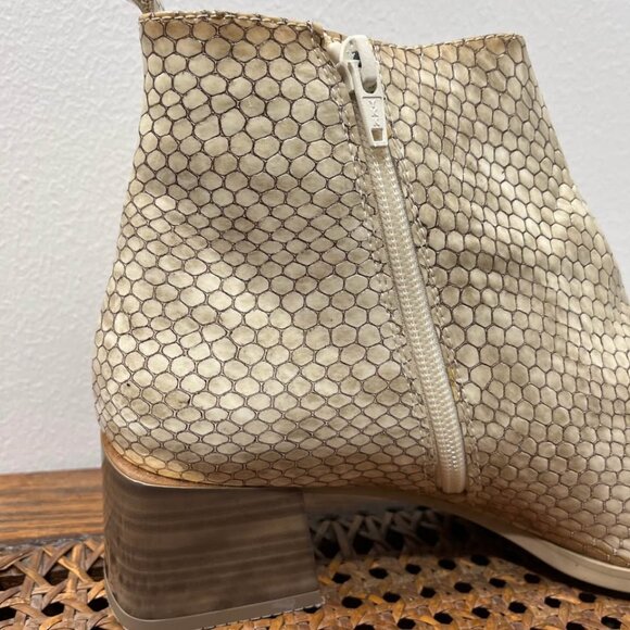 Size 11 Hispanitas Alpes Vanilla Python Embossed Patent Leather Dress Ankle Boot - Picture 4 of 9